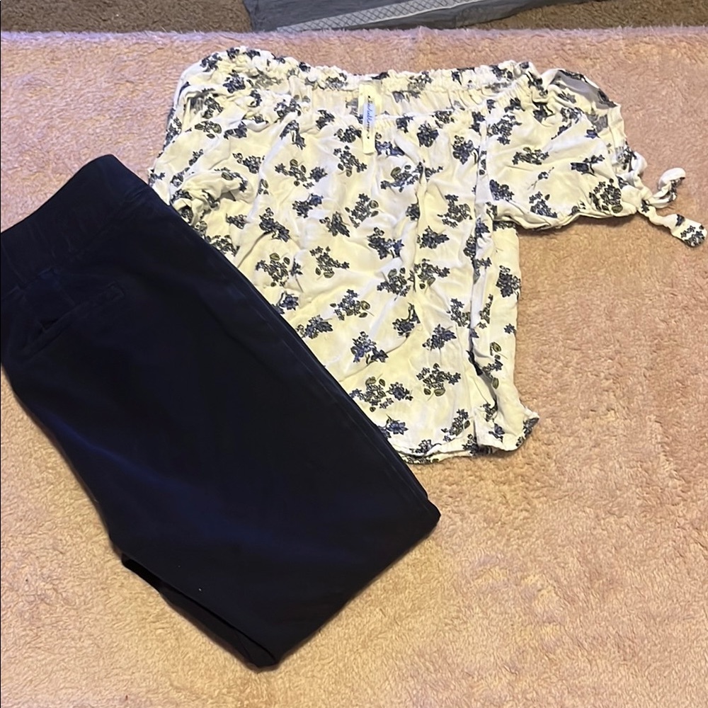 Navy Blue Pants Set